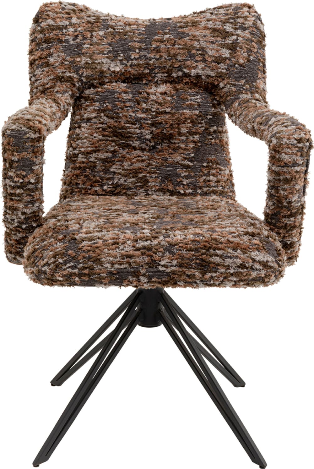 Kare Design Drehbarer Stuhl mit Armlehnen und Stoffbezug, dunkelbraun style modern - Pes - Polyester