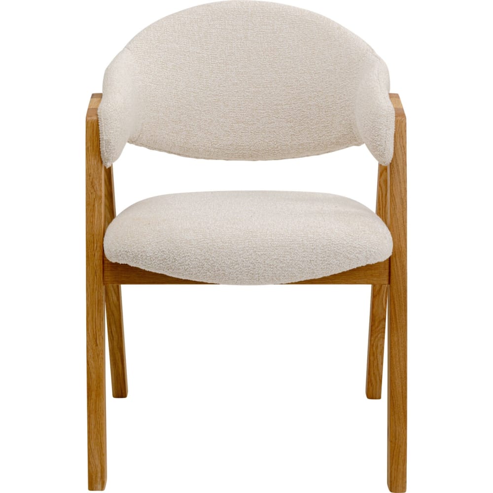 Kare Design Stuhl mit Armlehnen und Bouclé-Optik, creme style modern Beige Pes - Polyester