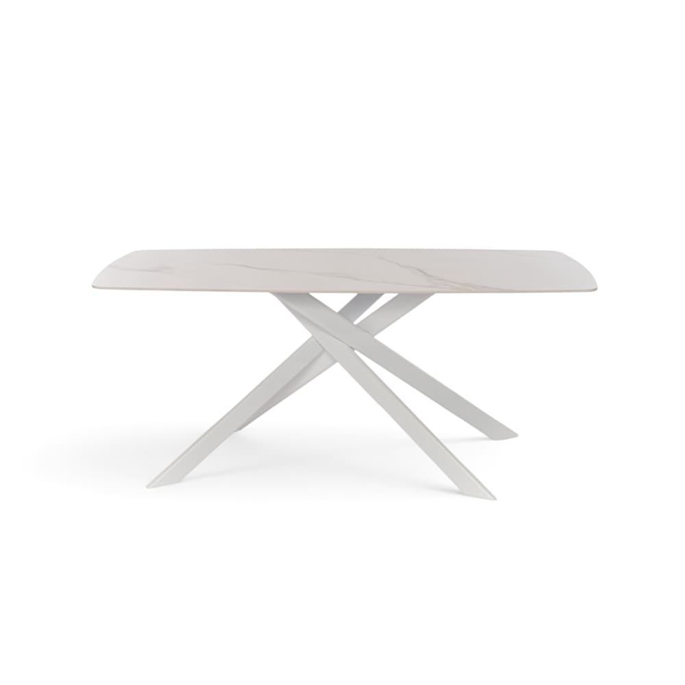 Konte.Design Keramiktisch Calacatta Gold mit weißem X-Gestell 180 cm style modern - Keramik