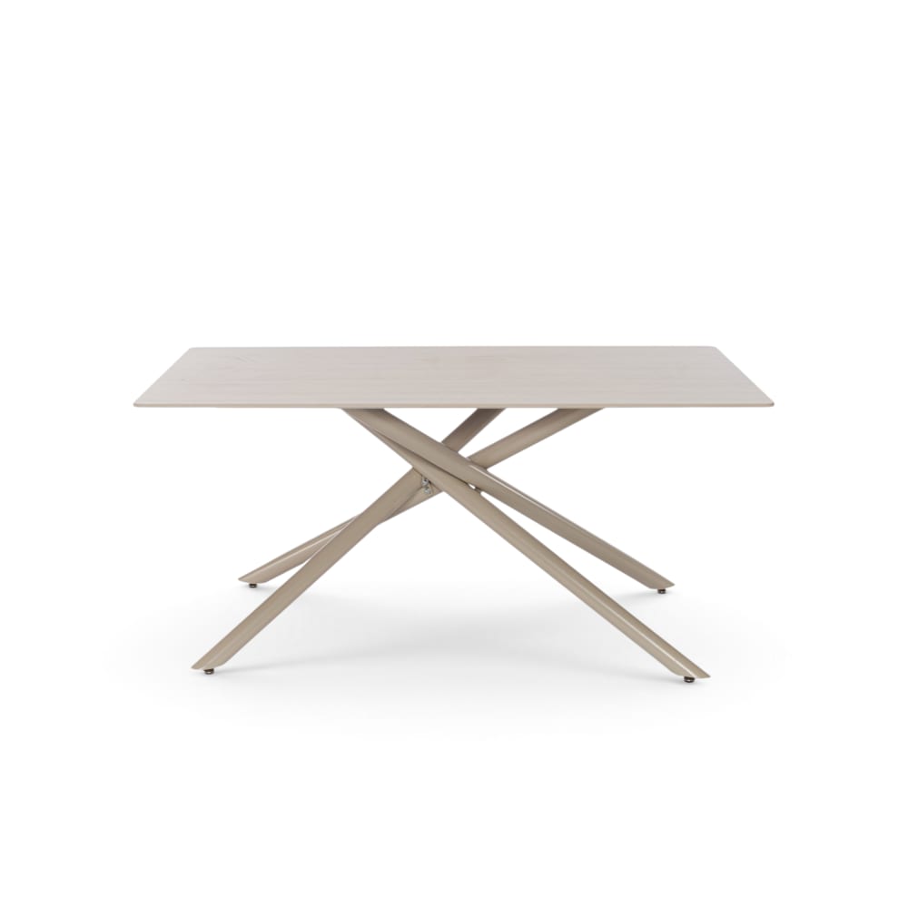 Table céramique travertin et pieds x beige 160 × 90 cm