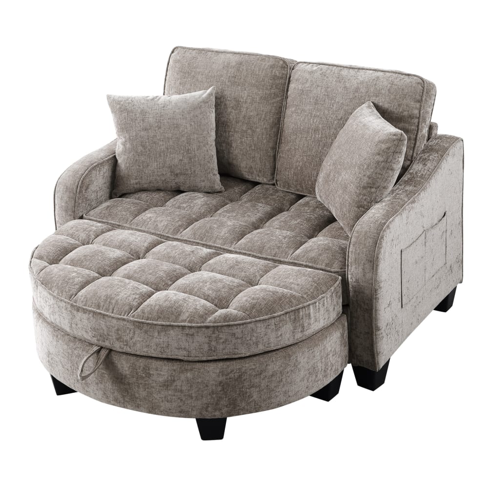 Canapé convertible relax 2 en 1 avec rangement, 132x129x93 cm, brun