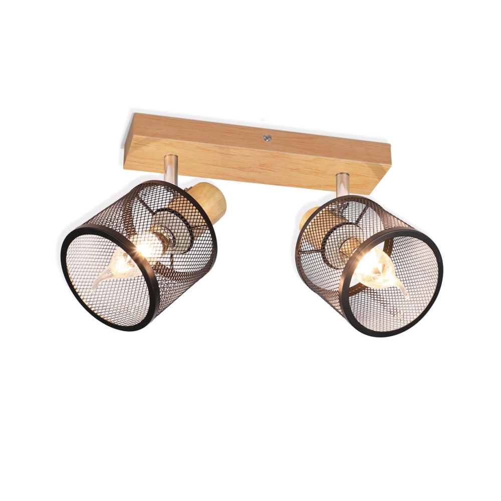 Spot de plafond en fer noir 41.5x16x19cm e14