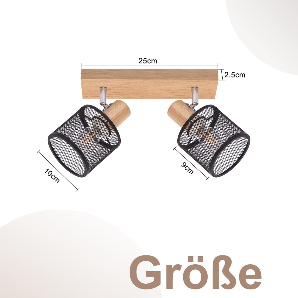 Spot de plafond en fer noir 41.5x16x19cm e14 — vue 4