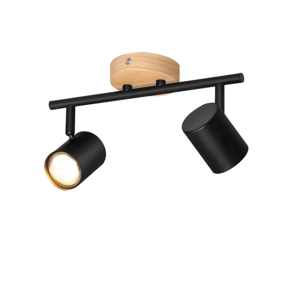 Spot de plafond en fer noir 28.5x9x16.5cm gu10