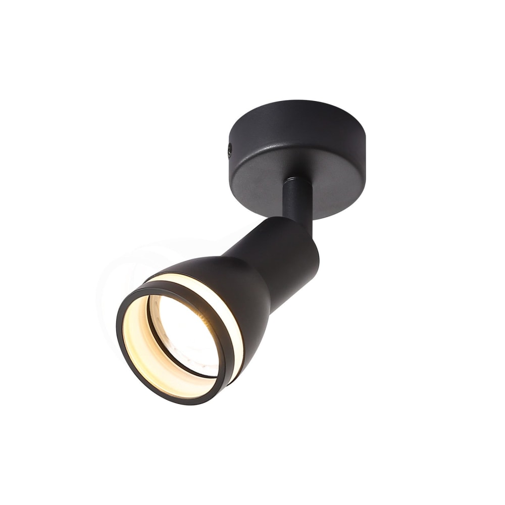 Spot de plafond en fer noir 6x6x15.7cm gu10