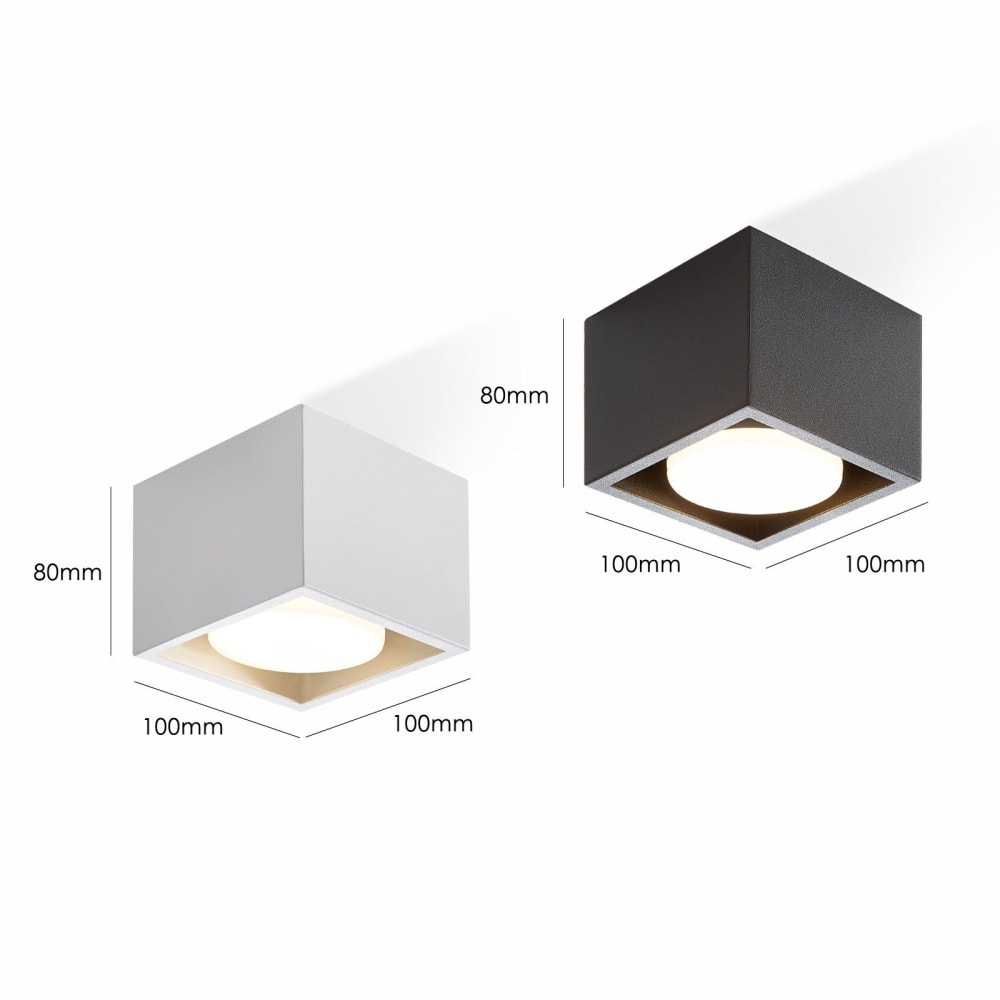 Spot de plafond en fer blanc 10x10x8cm — vue 4