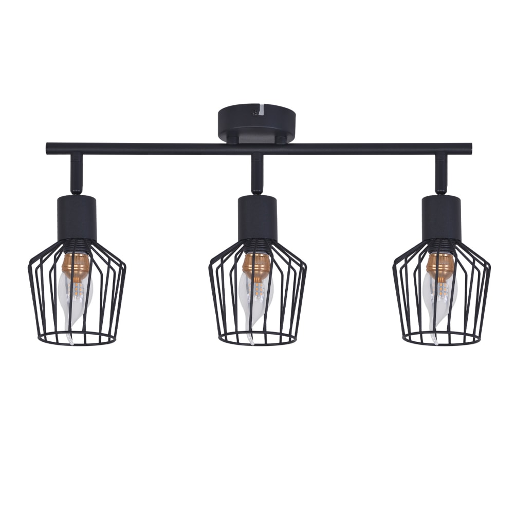 Spot de plafond en fer noir 42.5x24x10cm e14