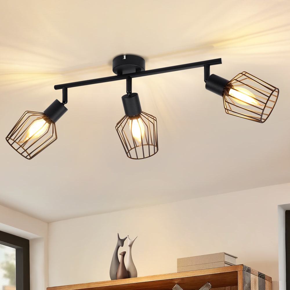 Spot de plafond en fer noir 42.5x24x10cm e14 — vue 3