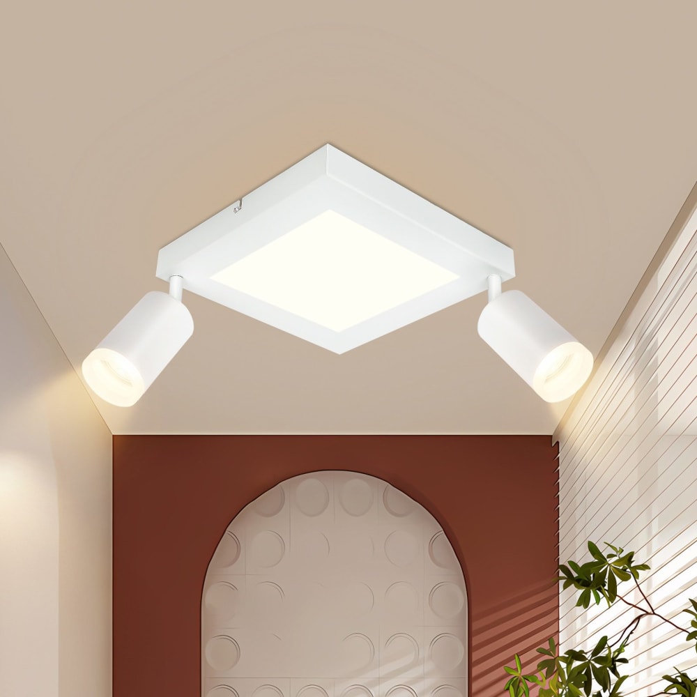 Spot de plafond en fer blanc 25x8x16.9cm gu10 — vue 3