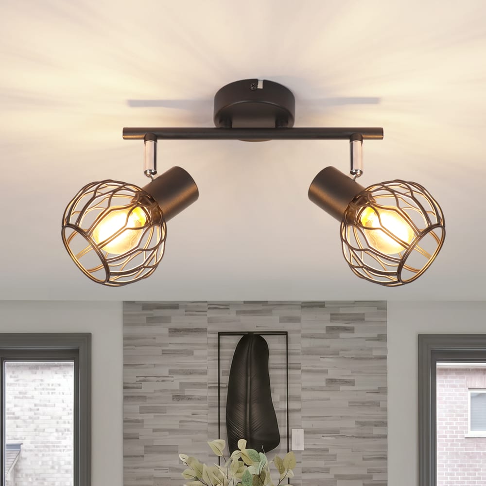 Spot de plafond en fer noir 25x10x18cm e14 — vue 3