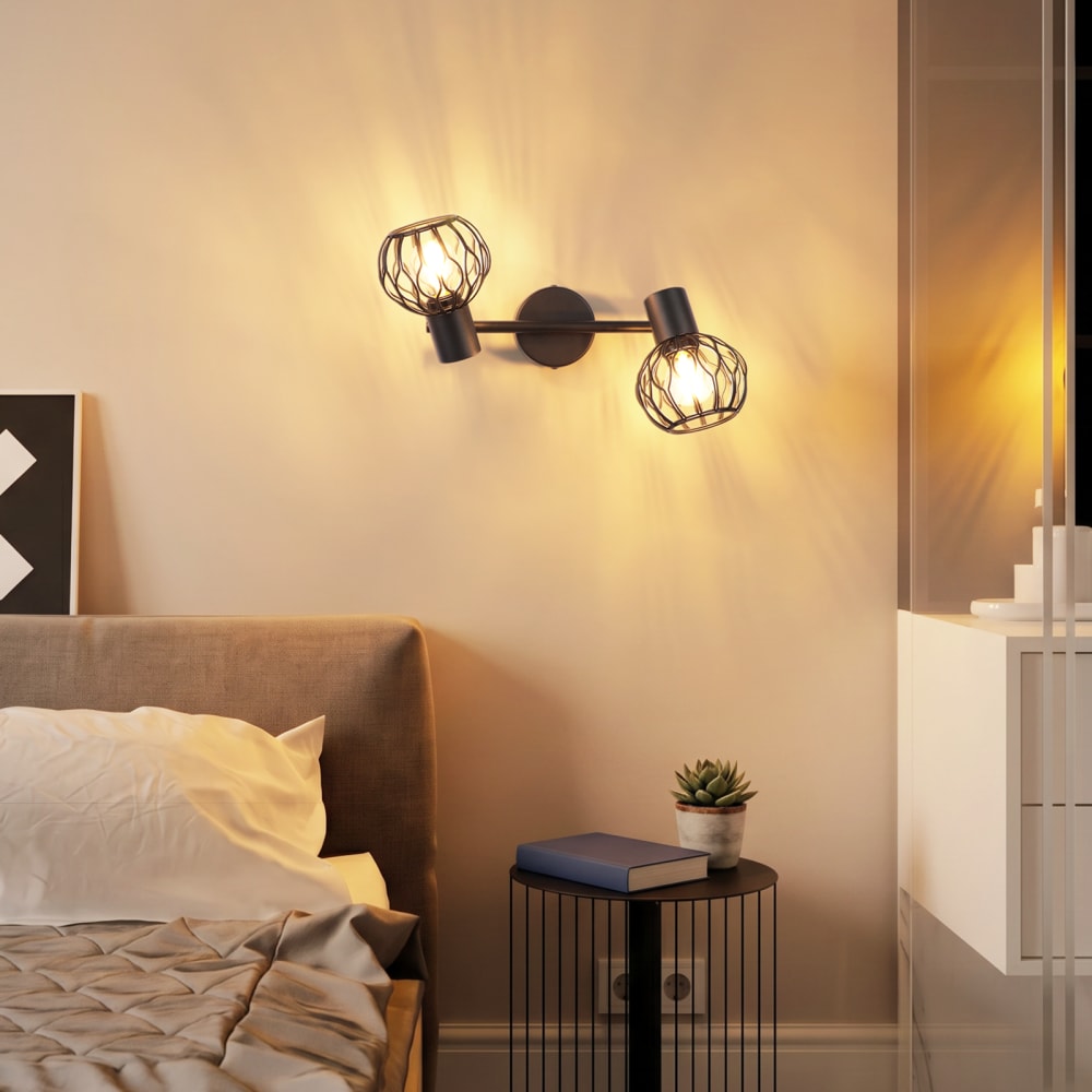 Spot de plafond en fer noir 25x10x18cm e14 — vue 4