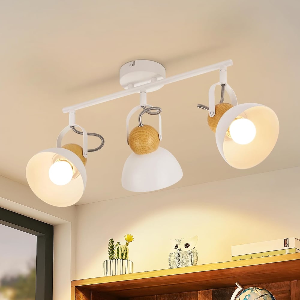 Spot de plafond en fer blanc 46x21x15cm e27 — vue 3