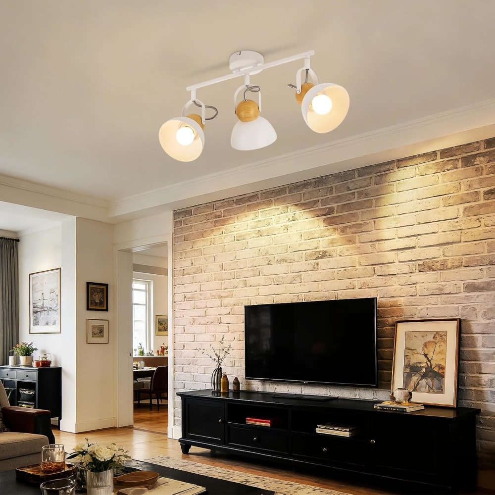 Spot de plafond en fer blanc 46x21x15cm e27 — vue 4