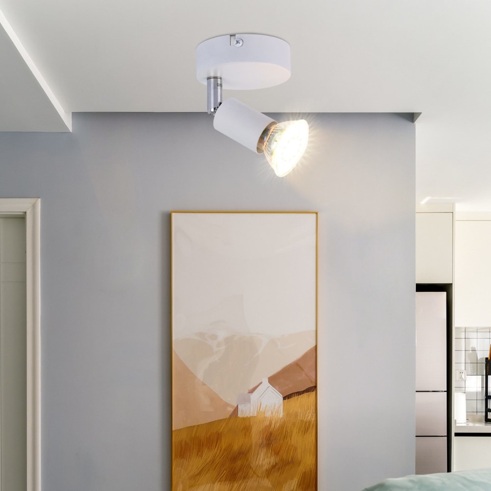 Spot de plafond en fer blanc 8x8x10cm gu10 — vue 3