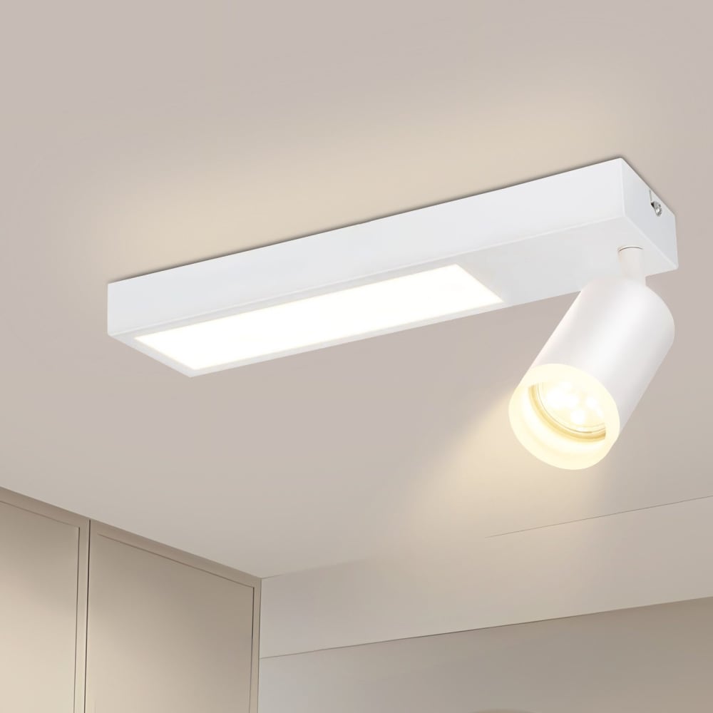 Spot de plafond en fer blanc 23.5x8x16.9cm gu10 — vue 3