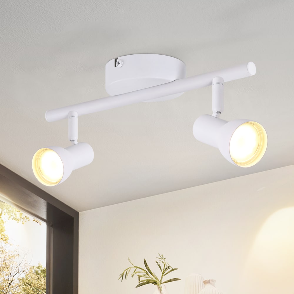 Spot de plafond en fer blanc 25.5x8x15.5cm gu10 — vue 3