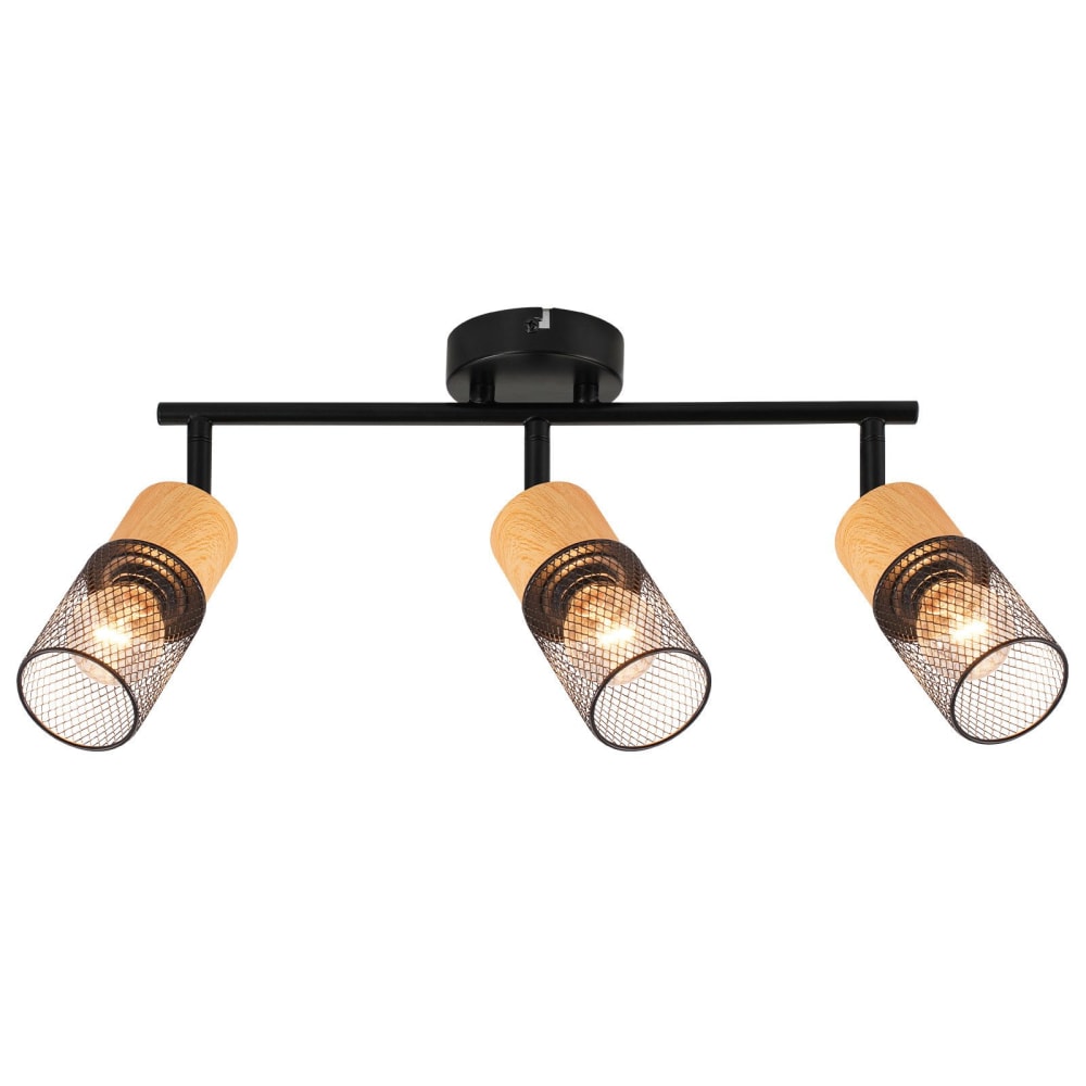 Spot de plafond en fer noir 37x20x21cm e14