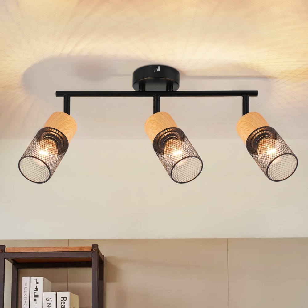 Spot de plafond en fer noir 37x20x21cm e14 — vue 3