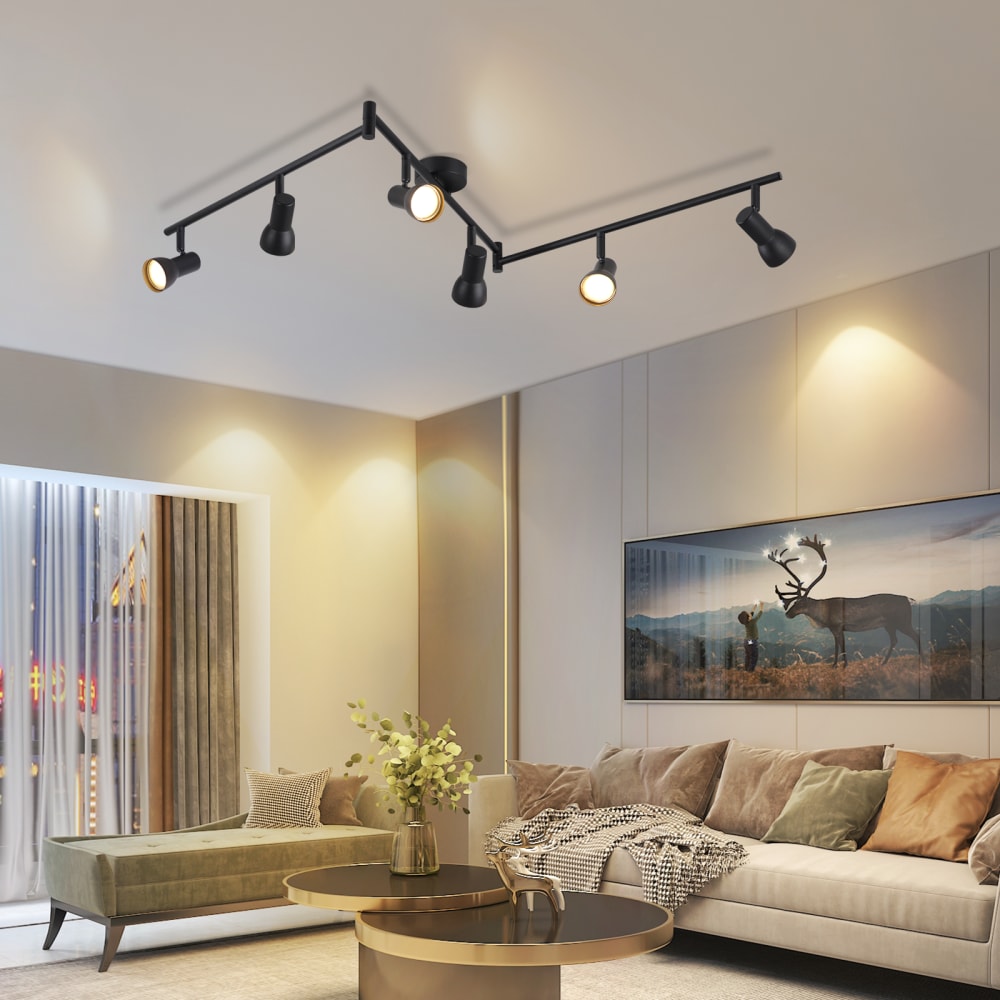 Spot de plafond en fer noir 150x8x18.5cm gu10 — vue 4