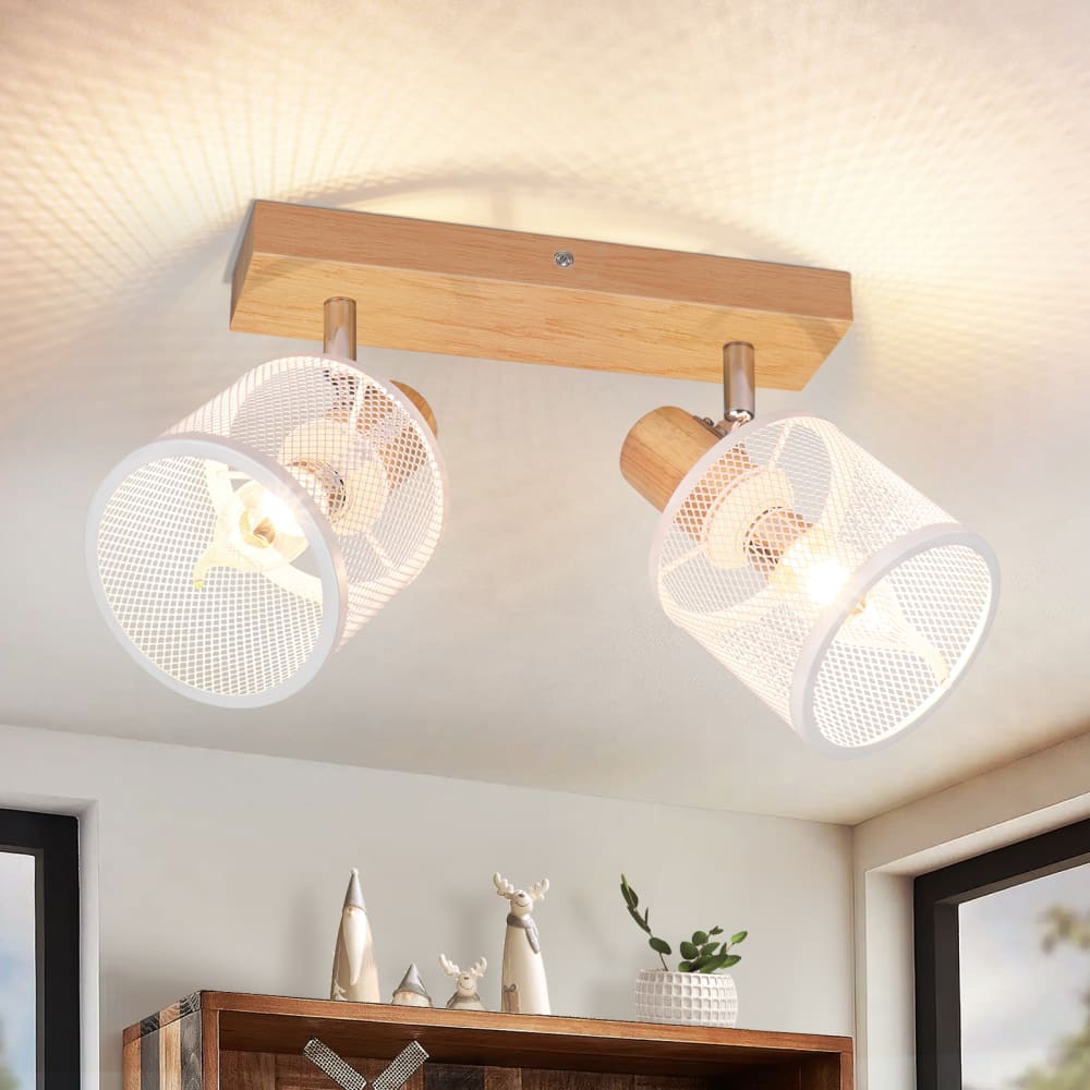 Spot de plafond en fer blanc 41.5x16x19cm e14 — vue 3