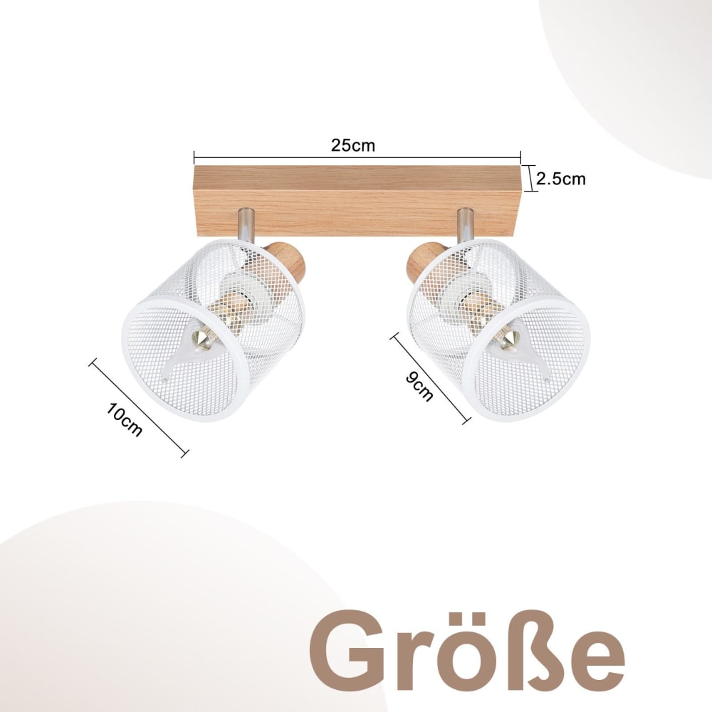 Spot de plafond en fer blanc 41.5x16x19cm e14 — vue 4