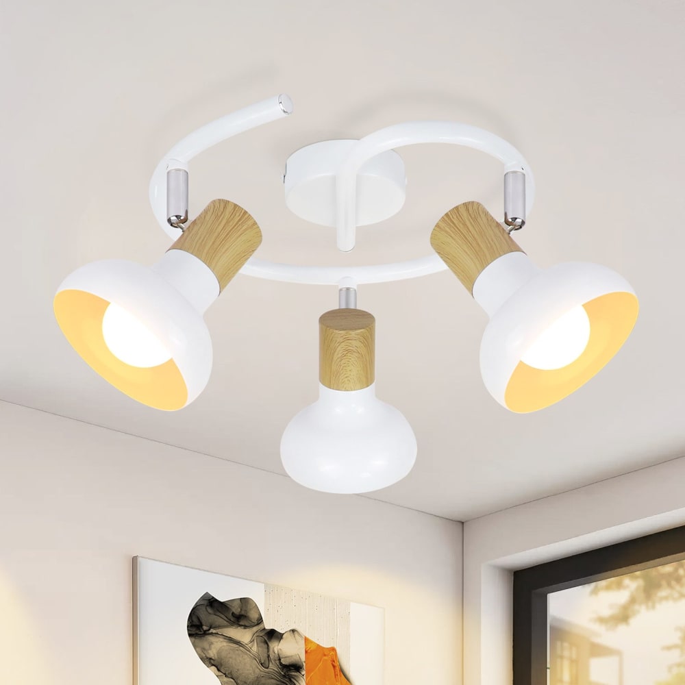 Spot de plafond en fer blanc 25x25x15.5cm e14 — vue 3