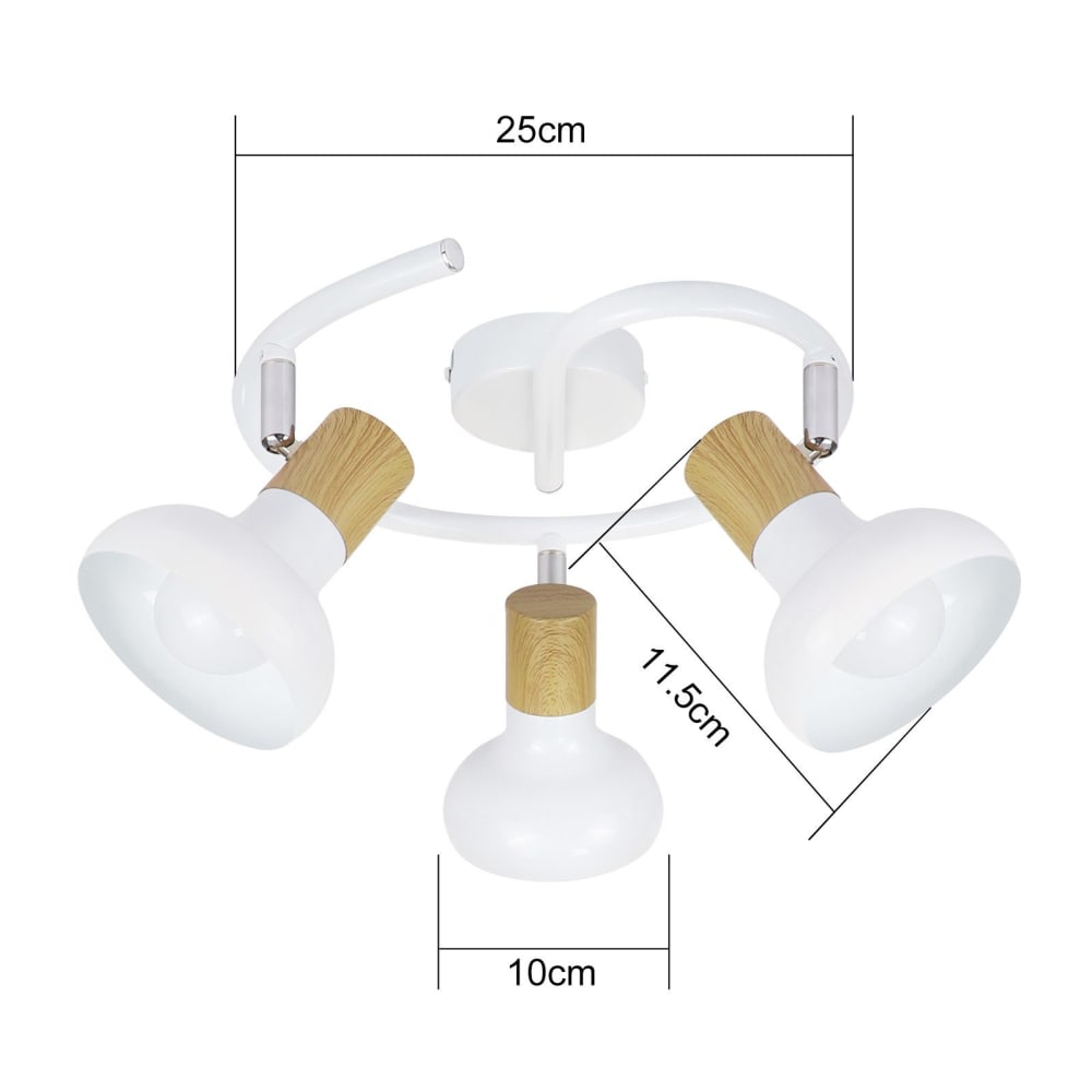 Spot de plafond en fer blanc 25x25x15.5cm e14 — vue 4