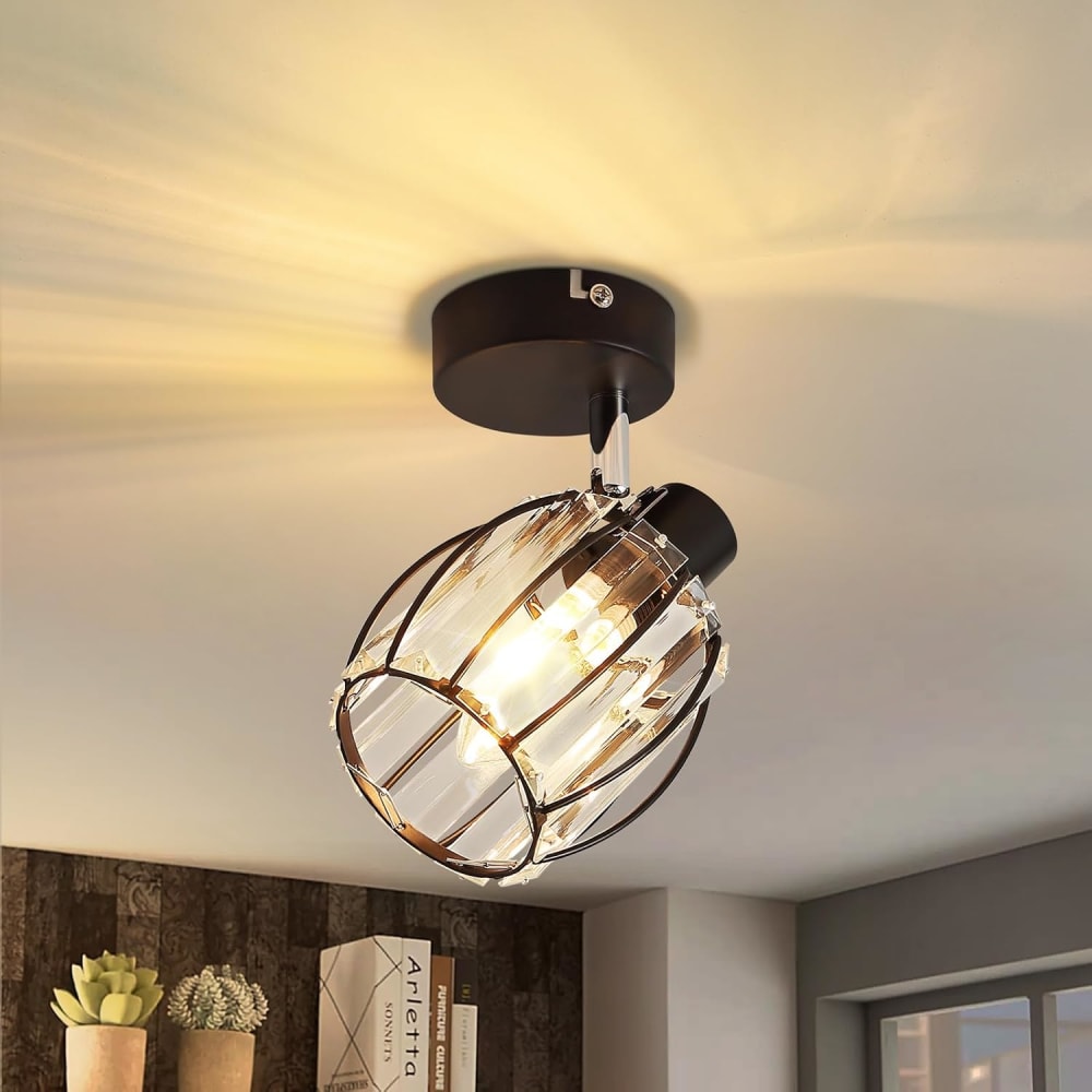 Spot de plafond en fer noir 11x8x13cm e14 — vue 3