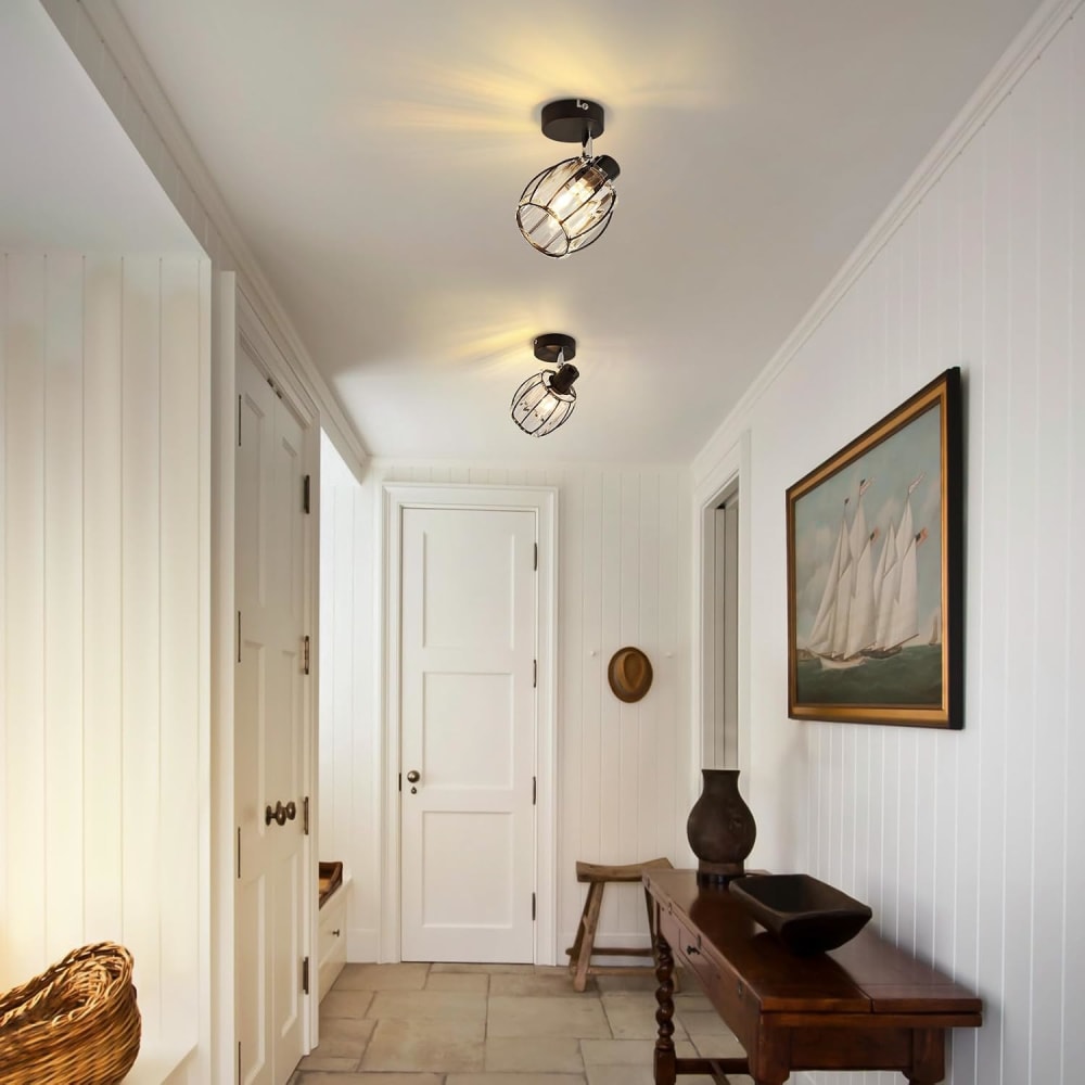 Spot de plafond en fer noir 11x8x13cm e14 — vue 4