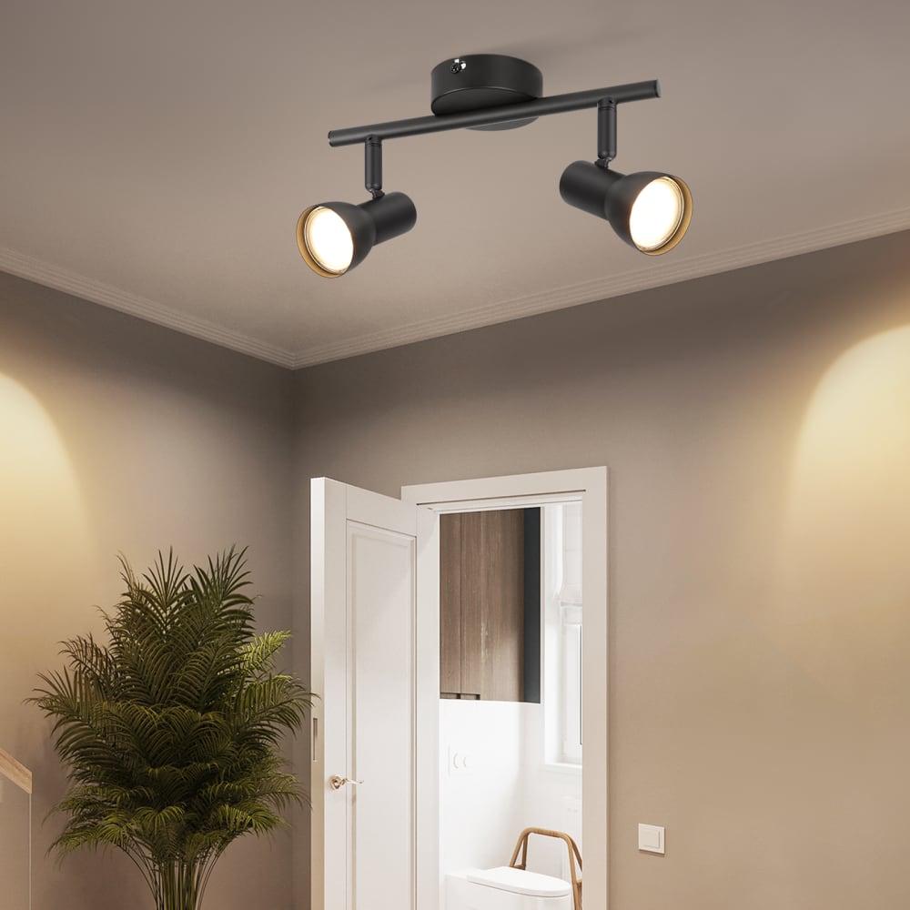Spot de plafond en fer noir 25.5x8x15.5cm gu10 — vue 4