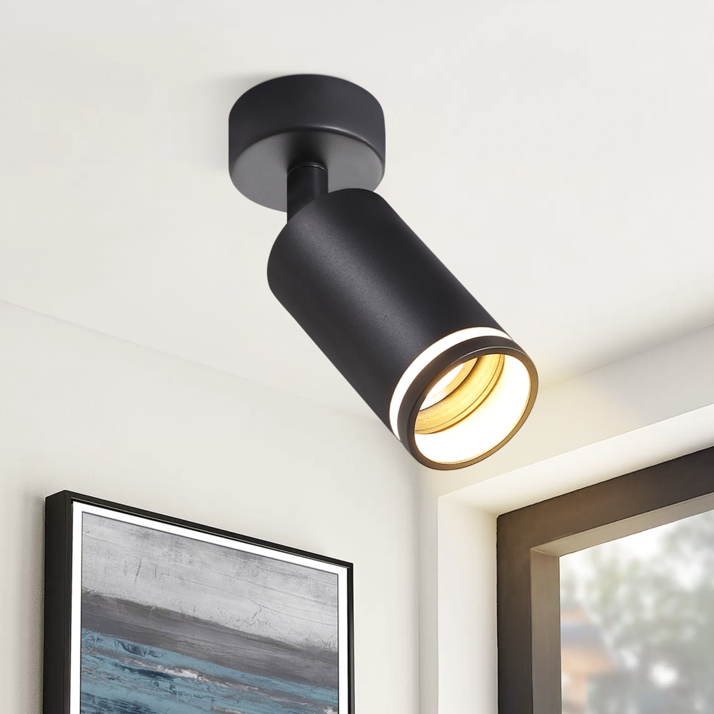Spot de plafond en fer noir 6x6x2.5cm gu10 — vue 3