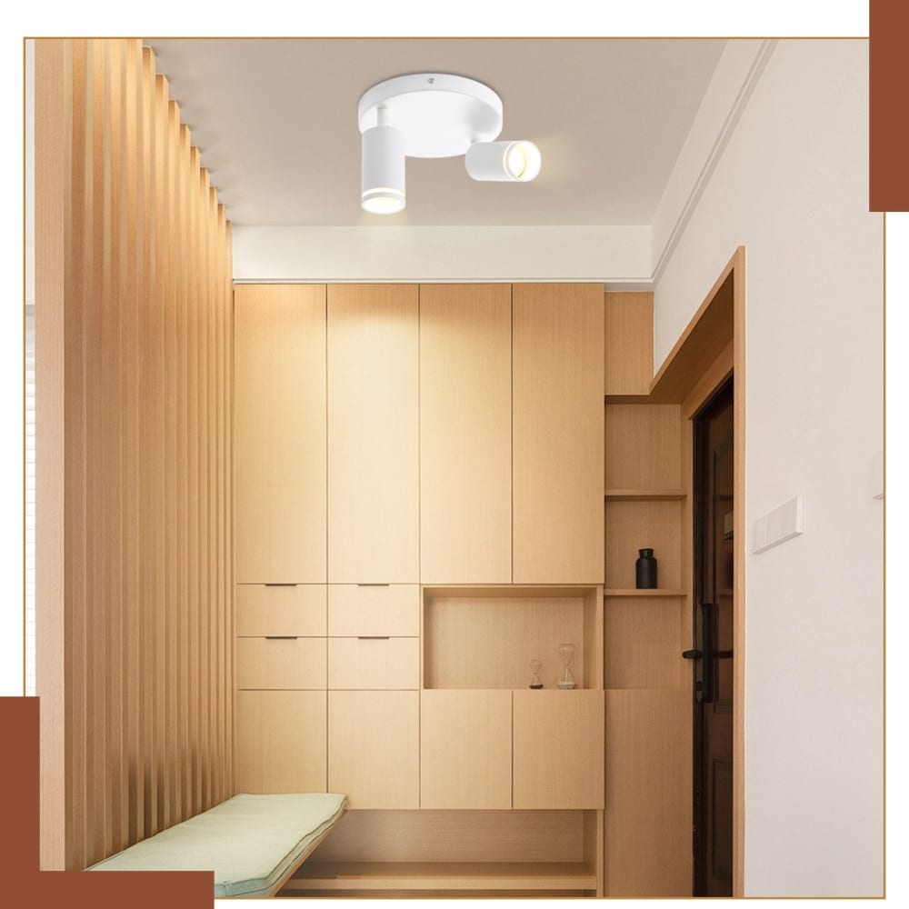 Spot de plafond en fer blanc 17x20x20cm gu10 — vue 4