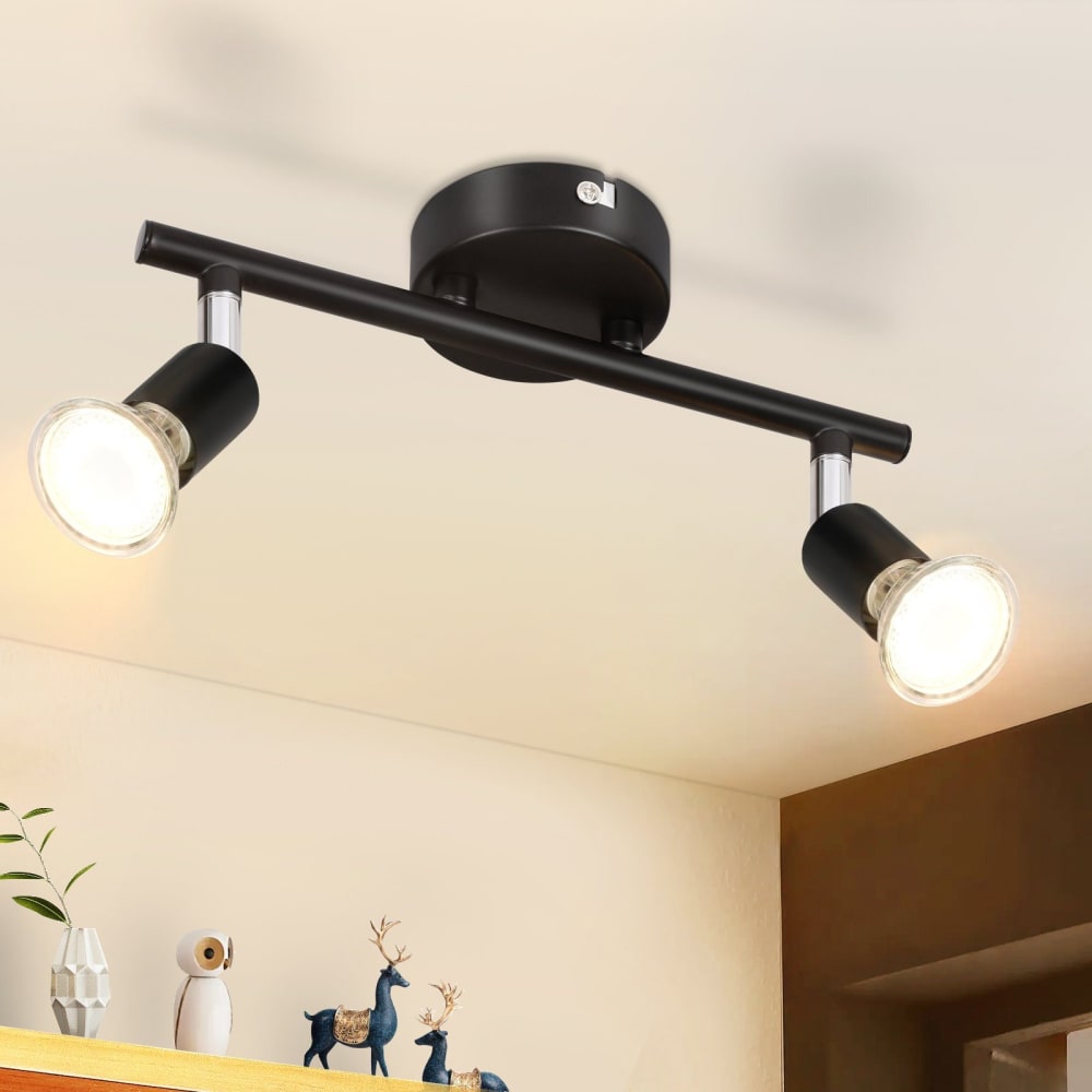 Spot de plafond en fer noir 25x8x13cm gu10 — vue 3