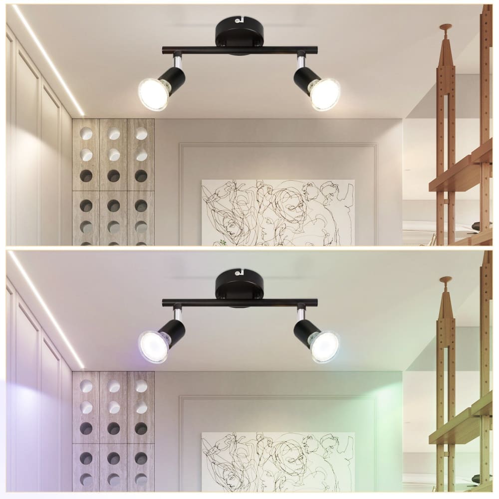 Spot de plafond en fer noir 25x8x13cm gu10 — vue 4