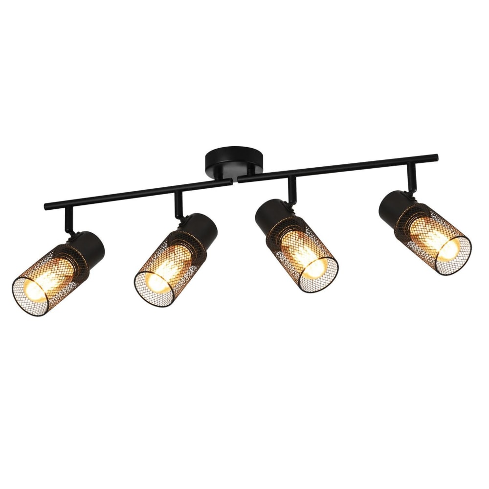 Spot de plafond en fer noir 62x15x20cm e27
