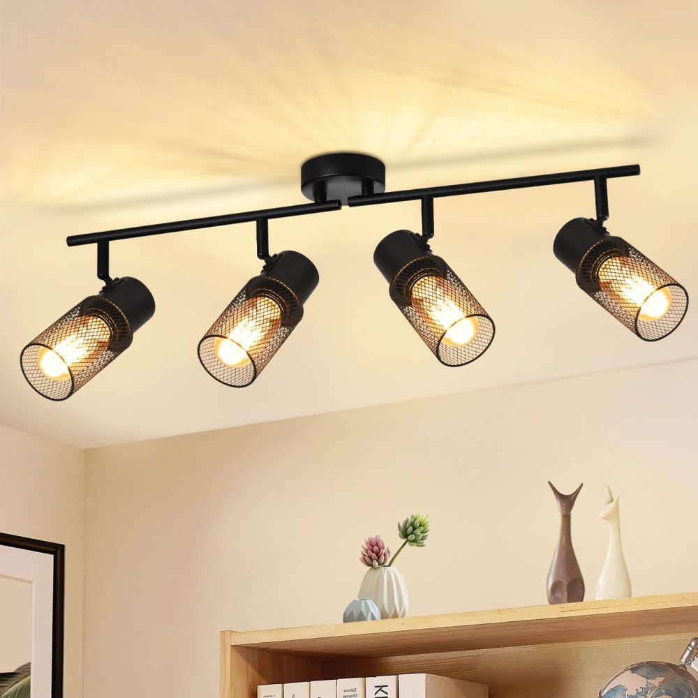 Spot de plafond en fer noir 62x15x20cm e27 — vue 3