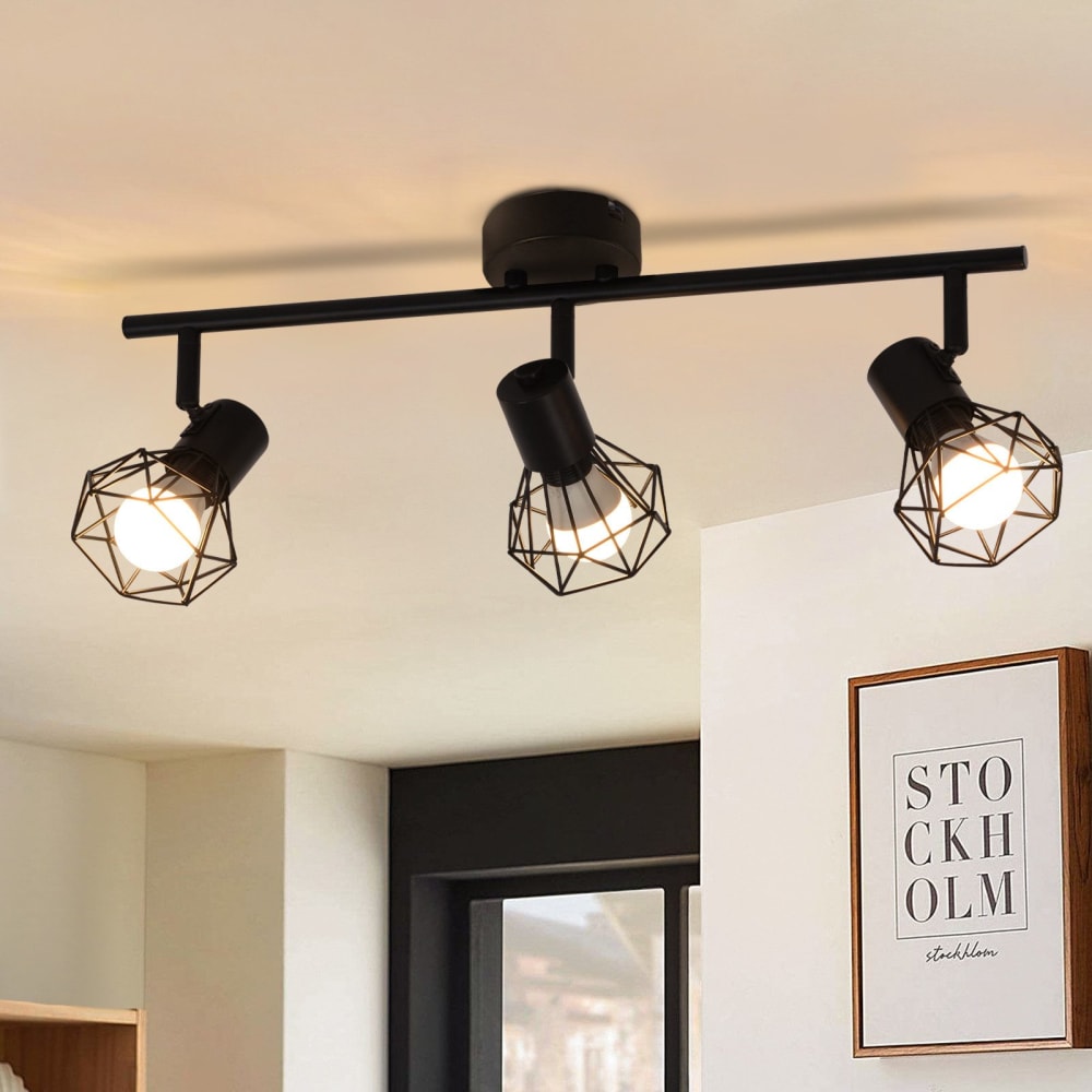 Spot de plafond en fer noir 42.5x15.5x9cm e14 — vue 3