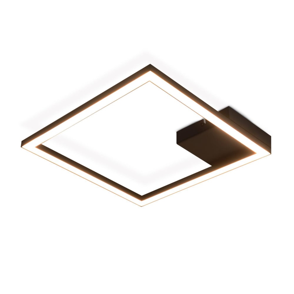 Plafonnier en fer aluminium noir 29.4x29.4x3.8cm led 3000k 12w