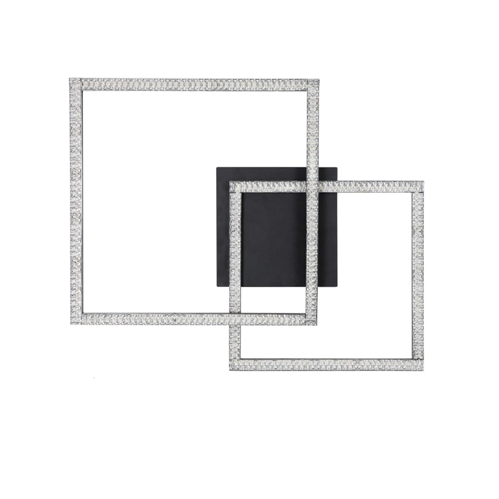 Plafonnier en fer noir 45x45x9cm led intensité variable 54w
