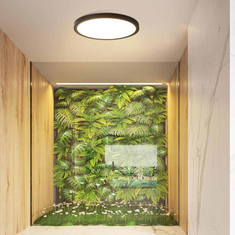 Plafonnier en pvc noir 18x18x2.4cm led 3000k 15w — vue 4