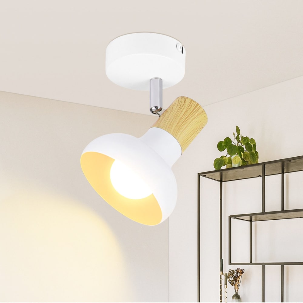 Spot de plafond en fer blanc 11x10x140cm e14 — vue 3