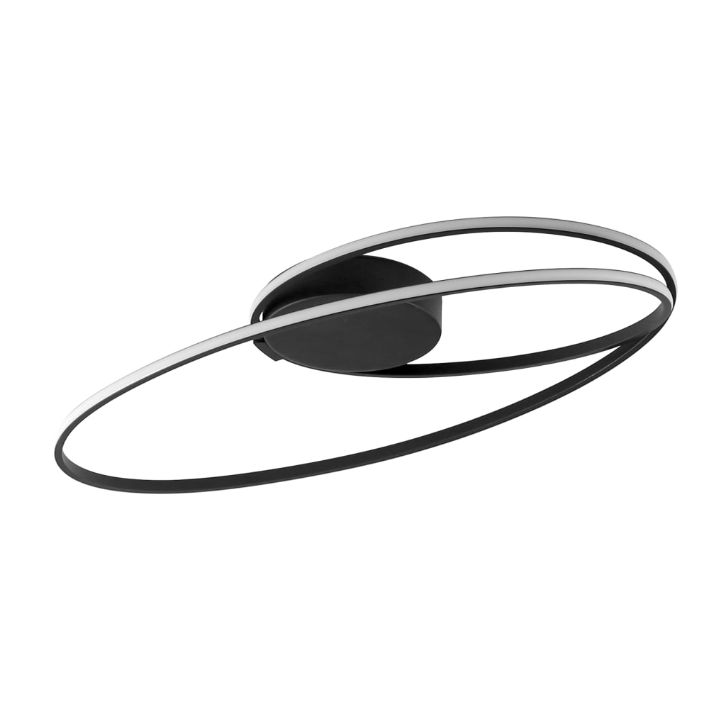 Plafonnier en aluminium noir 59.5x32x10cm led 3000k 36w