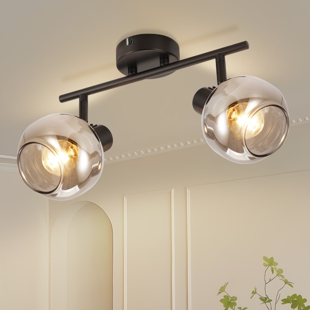 Spot de plafond en fer noir 30x20x19cm e14 — vue 3