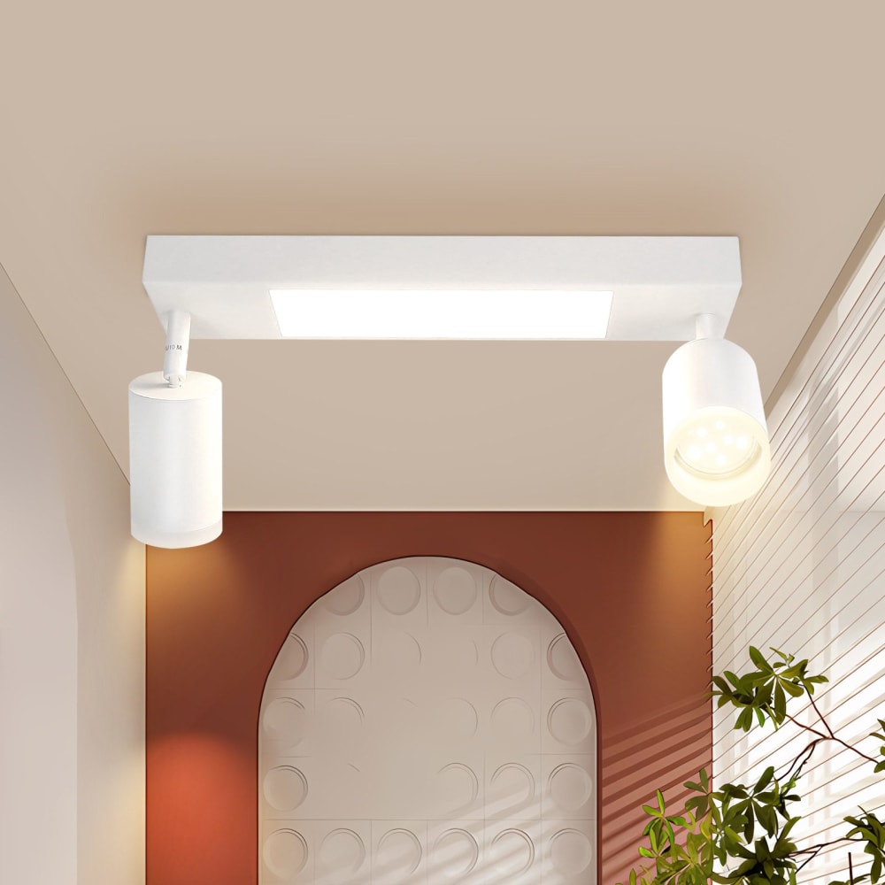 Spot de plafond en fer blanc 34x8x16.9cm gu10 — vue 3