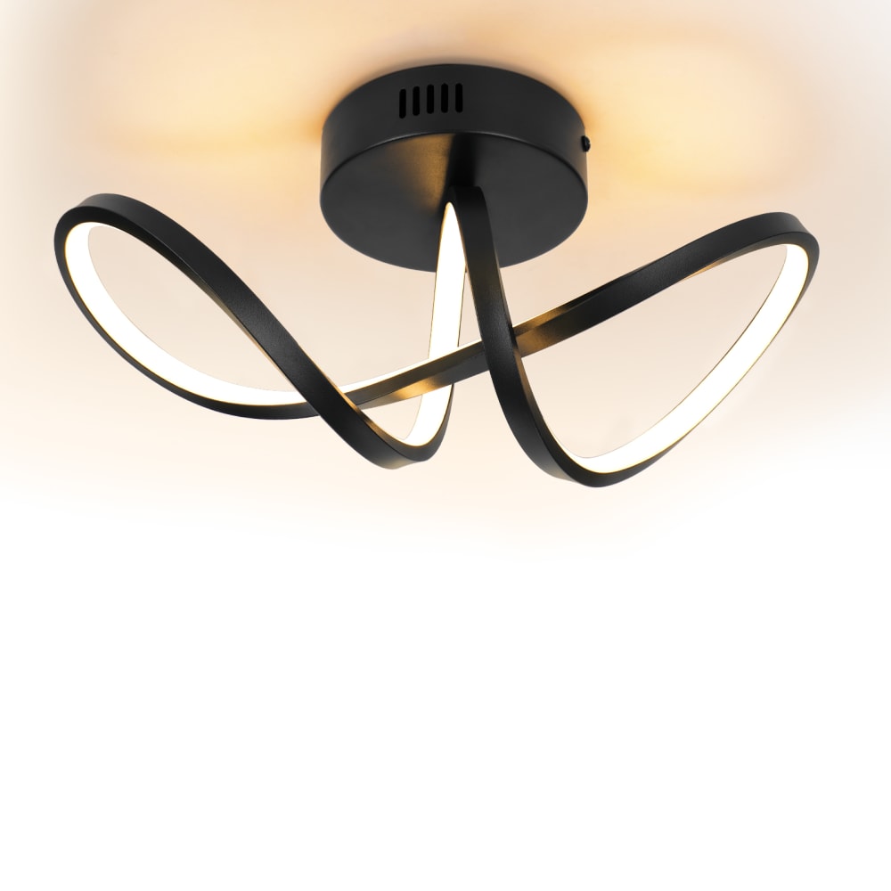 Plafonnier en aluminium noir 34x14.5x17cm led 3000k 12w