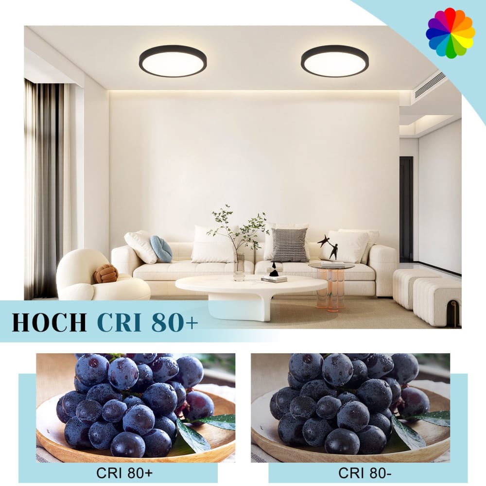 Plafonnier en pvc noir 18x18x2.4cm led 4000k 15w — vue 4