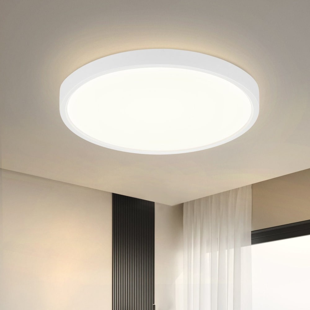 Plafonnier en plastique blanc 23x23x2.4cm led 4000k 18w — vue 3