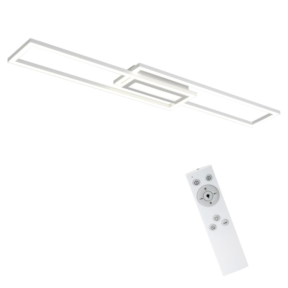 Plafonnier en aluminium blanc 95x17.2x5cm led intensité variable 50w