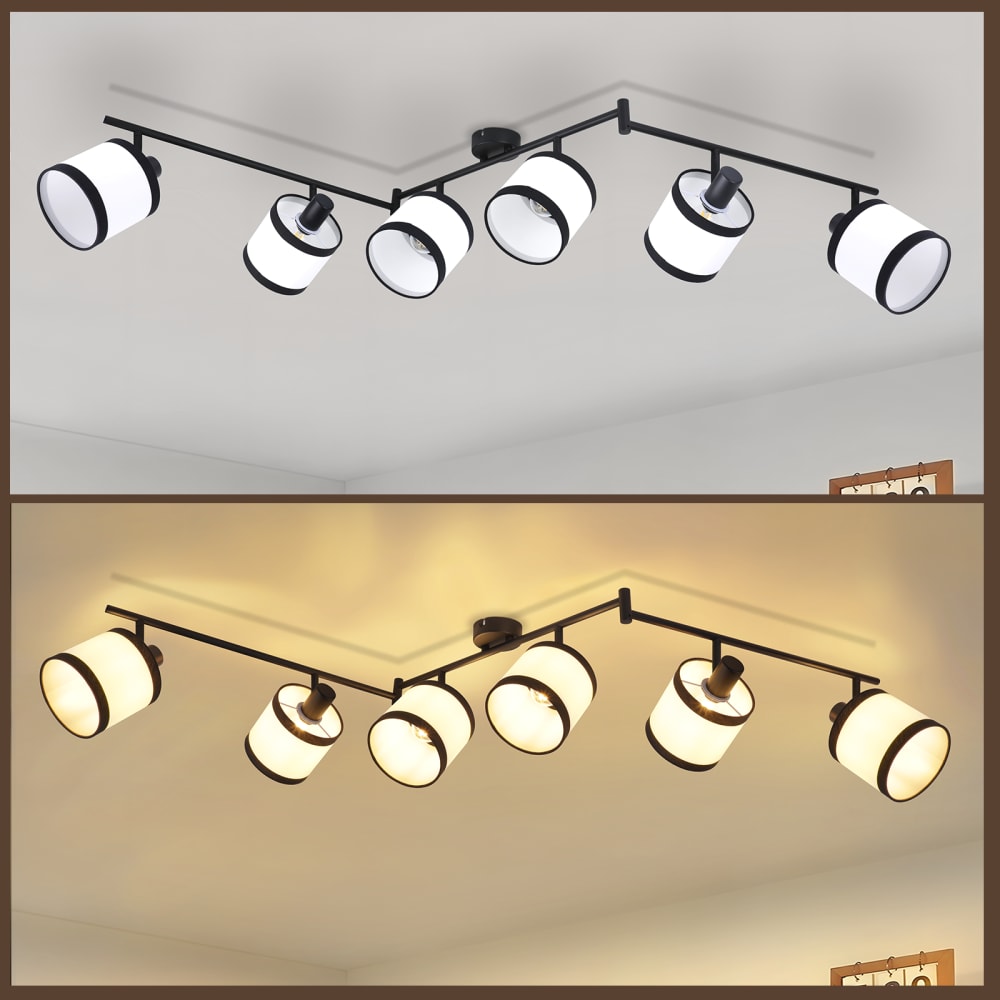 Spot de plafond en fer noir 150x12x19cm e14 — vue 4
