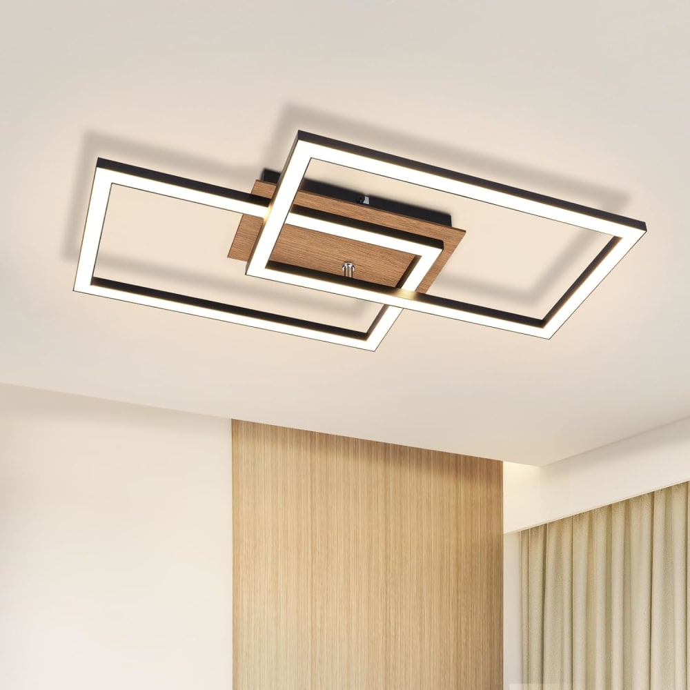 Plafonnier en fer aluminium noir 50x30x6.1cm led 3000k 24w — vue 3